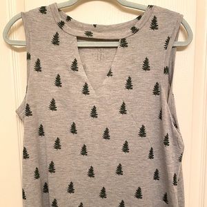 Christmas Tree Key-Hole Tank Top